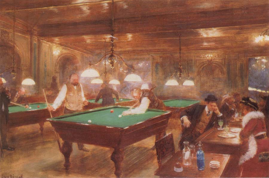 Jean Beraud The Billiard Parlour